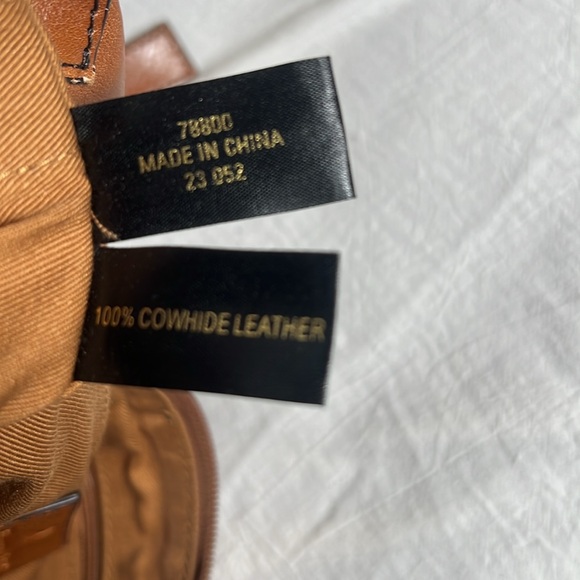 Cognac Brown Leather Crescent Etienne Aigner Shoulder Bag with Adjustable Strap - Picture 6 of 6